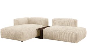 Micadoni Světle b&eacute;žov&aacute; man&scaron;estrov&aacute; rohov&aacute; pohovka Martina 285 cm