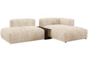 Micadoni Světle b&eacute;žov&aacute; man&scaron;estrov&aacute; rohov&aacute; pohovka Martina 285 cm