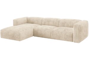 Micadoni Světle b&eacute;žov&aacute; man&scaron;estrov&aacute; rohov&aacute; pohovka Martina 330 cm