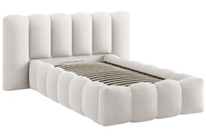 Micadoni Světle b&eacute;žov&aacute; postel Lupine 90 x 200 cm s &uacute;ložn&yacute;m prostorem