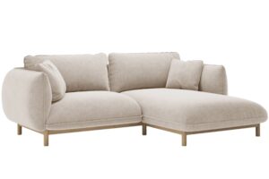 Micadoni Světle b&eacute;žov&aacute; rohov&aacute; pohovka Ada 214 cm