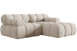 Micadoni Světle b&eacute;žov&aacute; rohov&aacute; pohovka Bellis 188 cm