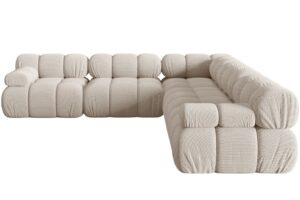 Micadoni Světle b&eacute;žov&aacute; rohov&aacute; pohovka Bellis 282 cm