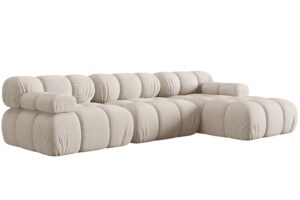 Micadoni Světle b&eacute;žov&aacute; rohov&aacute; pohovka Bellis 282 cm