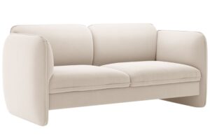 Micadoni Světle b&eacute;žov&aacute; sametov&aacute; dvoum&iacute;stn&aacute; pohovka Georgia 168 cm