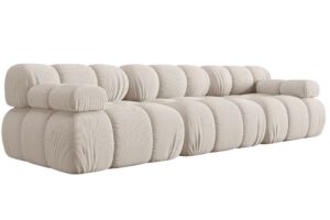 Micadoni Světle b&eacute;žov&aacute; trojm&iacute;stn&aacute; pohovka Bellis 282 cm