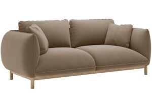 Micadoni Světle hněd&aacute; sametov&aacute; dvoum&iacute;stn&aacute; pohovka Ada 178 cm