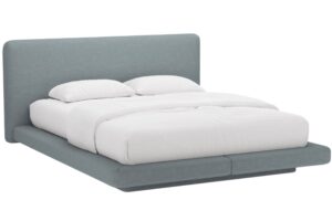 Micadoni Světle modr&aacute; dvoulůžkov&aacute; postel Linea 160 x 200 cm