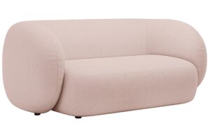 Micadoni Světle růžov&aacute; boucl&eacute; dvoum&iacute;stn&aacute; pohovka Kate 183 cm