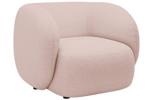 Micadoni Světle růžov&eacute; boucl&eacute; křeslo Kate