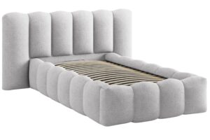 Micadoni Světle &scaron;ed&aacute; boucl&eacute; postel Lupine 90 x 200 cm s &uacute;ložn&yacute;m prostorem