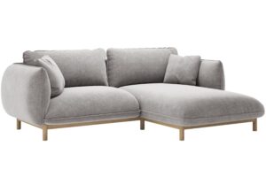 Micadoni Světle &scaron;ed&aacute; rohov&aacute; pohovka Ada 214 cm