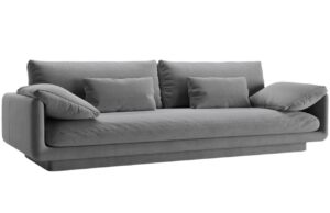 Micadoni Světle &scaron;ed&aacute; sametov&aacute; čtyřm&iacute;stn&aacute; pohovka Torino 250 cm