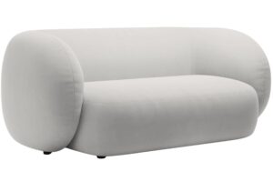 Micadoni Světle &scaron;ed&aacute; sametov&aacute; dvoum&iacute;stn&aacute; pohovka Kate 183 cm