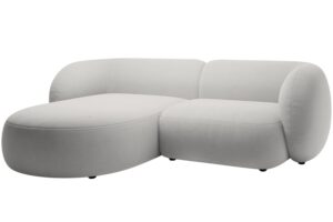 Micadoni Světle &scaron;ed&aacute; sametov&aacute; rohov&aacute; pohovka Kate 255 cm