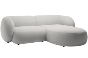 Micadoni Světle &scaron;ed&aacute; sametov&aacute; rohov&aacute; pohovka Kate 255 cm