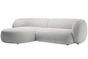 Micadoni Světle &scaron;ed&aacute; sametov&aacute; rohov&aacute; pohovka Kate 285 cm