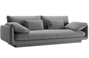 Micadoni Světle &scaron;ed&aacute; sametov&aacute; trojm&iacute;stn&aacute; pohovka Torino 220 cm