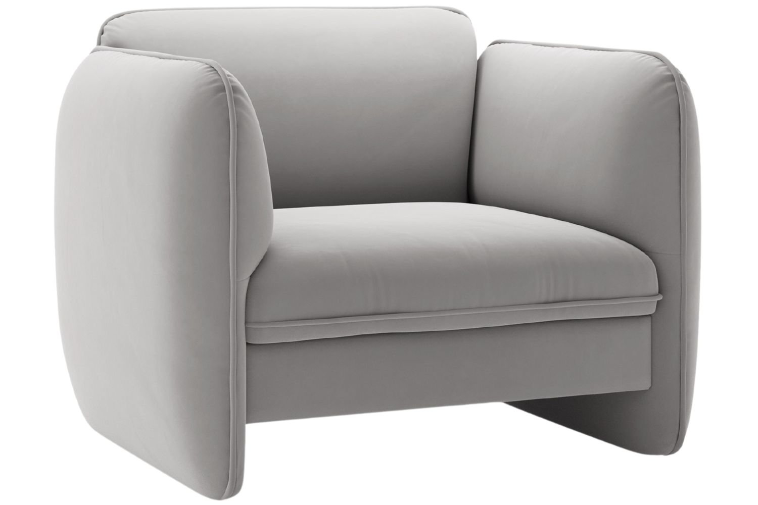 Micadoni Světle šedé sametové křeslo Georgia