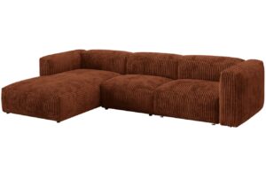 Micadoni Terakotově červen&aacute; man&scaron;estrov&aacute; rohov&aacute; pohovka Martina 330 cm