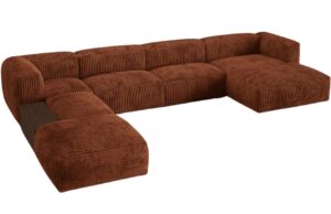 Micadoni Terakotově červen&aacute; man&scaron;estrov&aacute; rohov&aacute; pohovka Martina 406 cm