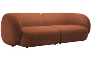 Micadoni Terakotově oranžov&aacute; boucl&eacute; čtyřm&iacute;stn&aacute; pohovka Kate 243 cm