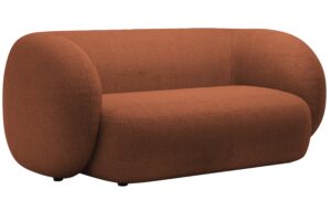 Micadoni Terakotově oranžov&aacute; boucl&eacute; dvoum&iacute;stn&aacute; pohovka Kate 183 cm