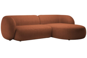 Micadoni Terakotově oranžov&aacute; boucl&eacute; rohov&aacute; pohovka Kate 285 cm