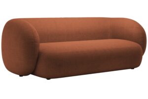 Micadoni Terakotově oranžov&aacute; boucl&eacute; trojm&iacute;stn&aacute; pohovka Kate 213 cm