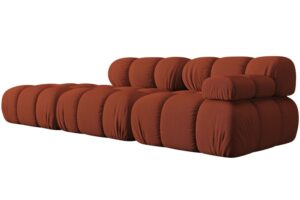 Micadoni Terakotově oranžov&aacute; čtyřm&iacute;stn&aacute; pohovka Bellis 282 cm