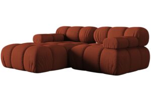 Micadoni Terakotově oranžov&aacute; rohov&aacute; pohovka Bellis 188 cm