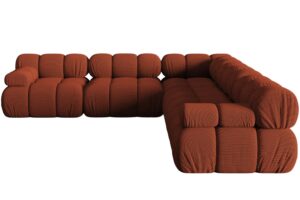 Micadoni Terakotově oranžov&aacute; rohov&aacute; pohovka Bellis 282 cm