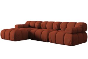 Micadoni Terakotově oranžov&aacute; rohov&aacute; pohovka Bellis 282 cm