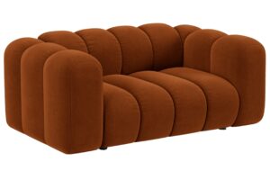 Micadoni Terakotově oranžov&aacute; sametov&aacute; dvoum&iacute;stn&aacute; pohovka Lupine 170 cm