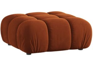 Micadoni Terakotově oranžov&aacute; sametov&aacute; podnožka Bellis 94 x 94 cm