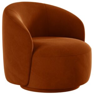 Micadoni Terakotově oranžov&eacute; sametov&eacute; otočn&eacute; křeslo Letizia