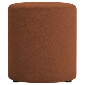 Micadoni Terakotově oranžov&yacute; boucl&eacute; taburet Dia 40 cm