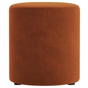 Micadoni Terakotově oranžov&yacute; sametov&yacute; taburet Dia 40 cm