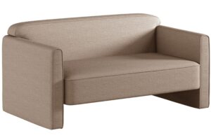 Micadoni Tmavě b&eacute;žov&aacute; dvoum&iacute;stn&aacute; pohovka Abby 140 cm