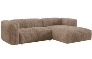 Micadoni Tmavě b&eacute;žov&aacute; man&scaron;estrov&aacute; rohov&aacute; pohovka Martina 280 cm