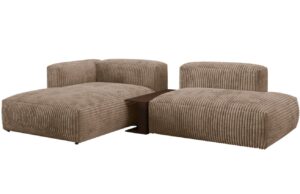 Micadoni Tmavě b&eacute;žov&aacute; man&scaron;estrov&aacute; rohov&aacute; pohovka Martina 285 cm