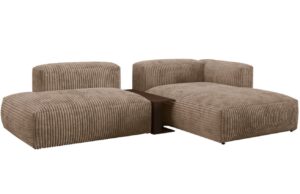 Micadoni Tmavě b&eacute;žov&aacute; man&scaron;estrov&aacute; rohov&aacute; pohovka Martina 285 cm