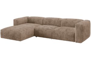 Micadoni Tmavě b&eacute;žov&aacute; man&scaron;estrov&aacute; rohov&aacute; pohovka Martina 330 cm