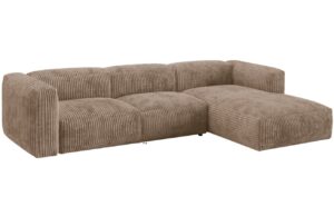 Micadoni Tmavě b&eacute;žov&aacute; man&scaron;estrov&aacute; rohov&aacute; pohovka Martina 330 cm