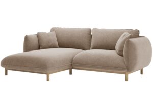 Micadoni Tmavě b&eacute;žov&aacute; rohov&aacute; pohovka Ada 214 cm