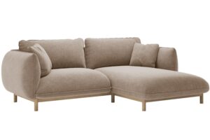 Micadoni Tmavě b&eacute;žov&aacute; rohov&aacute; pohovka Ada 214 cm