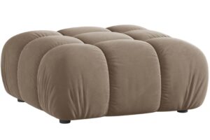 Micadoni Tmavě b&eacute;žov&aacute; sametov&aacute; podnožka Bellis 94 x 94 cm