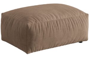 Micadoni Tmavě b&eacute;žov&aacute; sametov&aacute; podnožka Martina 95 x 65 cm