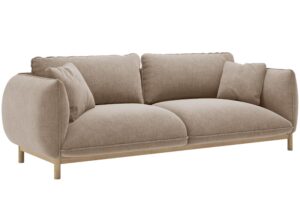 Micadoni Tmavě b&eacute;žov&aacute; trojm&iacute;stn&aacute; pohovka Ada 208 cm