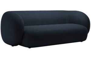 Micadoni Tmavě modr&aacute; boucl&eacute; trojm&iacute;stn&aacute; pohovka Kate 213 cm